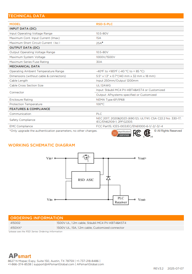 APSmart Rapid Shut Down 2-to-1 (RSD-S-PLC)